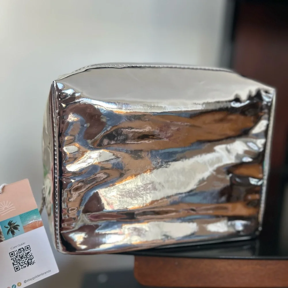 designed by cali PU Leather Holographic Makeup Cosmetic Bag Toiletries Organizer